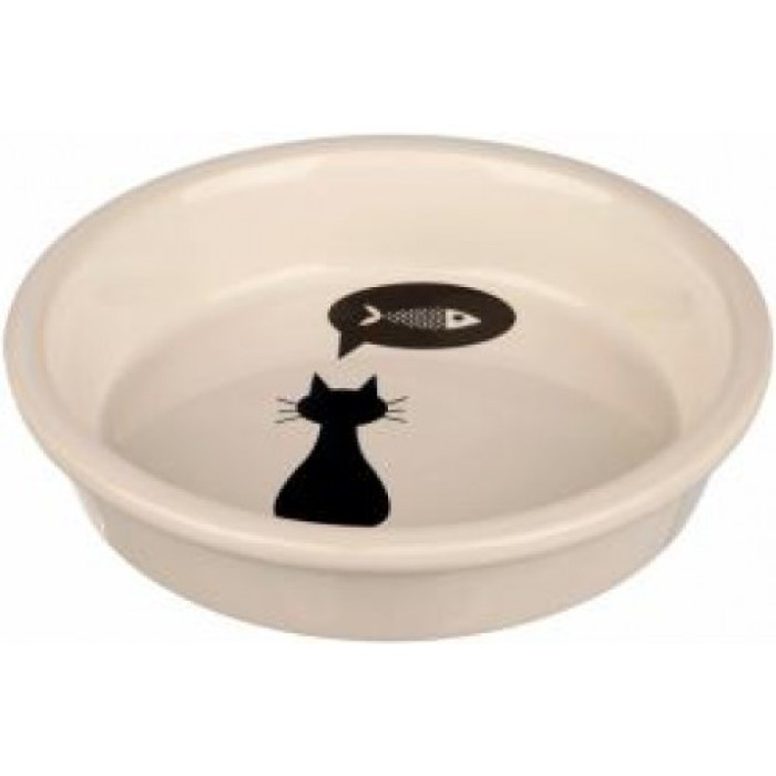 Миска керамическая "Cat" TRIXIE ,  0,25 л /13 см белая